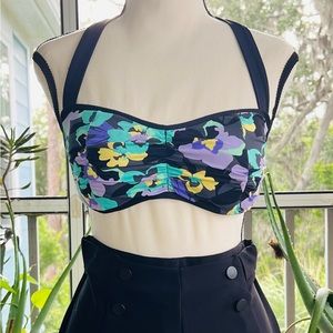 Multicolored neck tie bikini top
